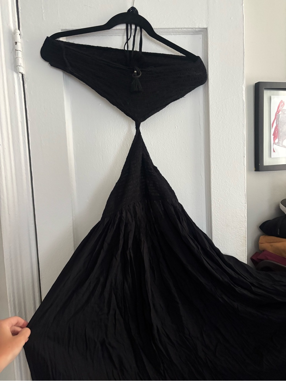 Tiare Hawaii Black Smocked Maxi Dress